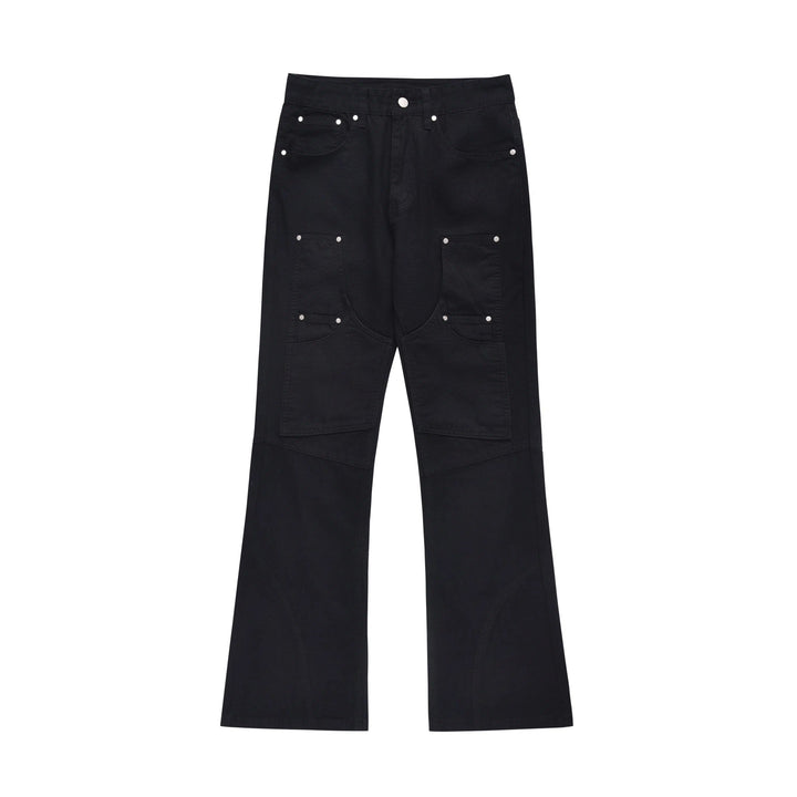 Slim Fit Studded Flared Trousers