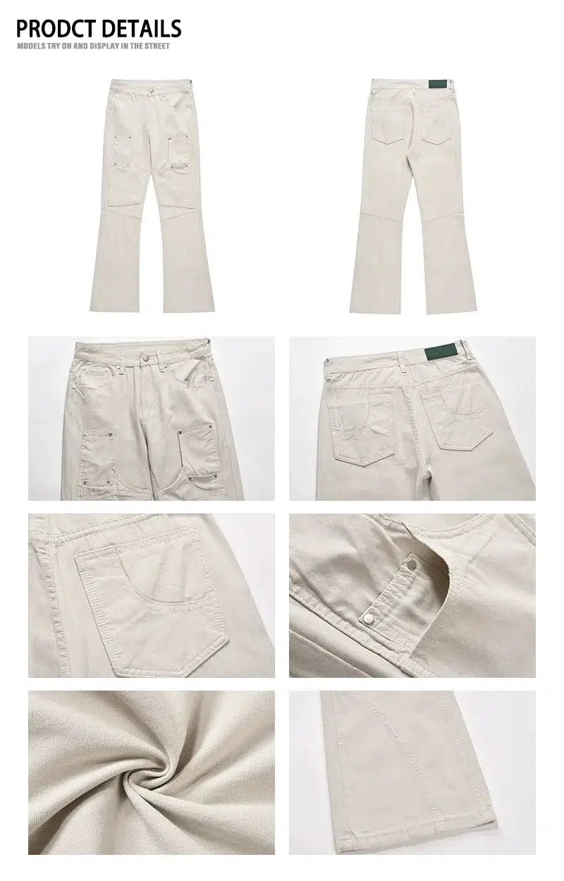 Slim Fit Studded Flared Trousers