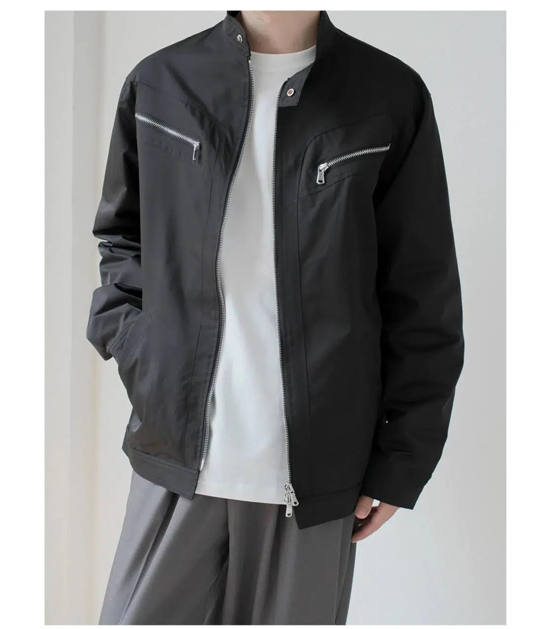 Slim Fit Zip-Up Casual Jacket