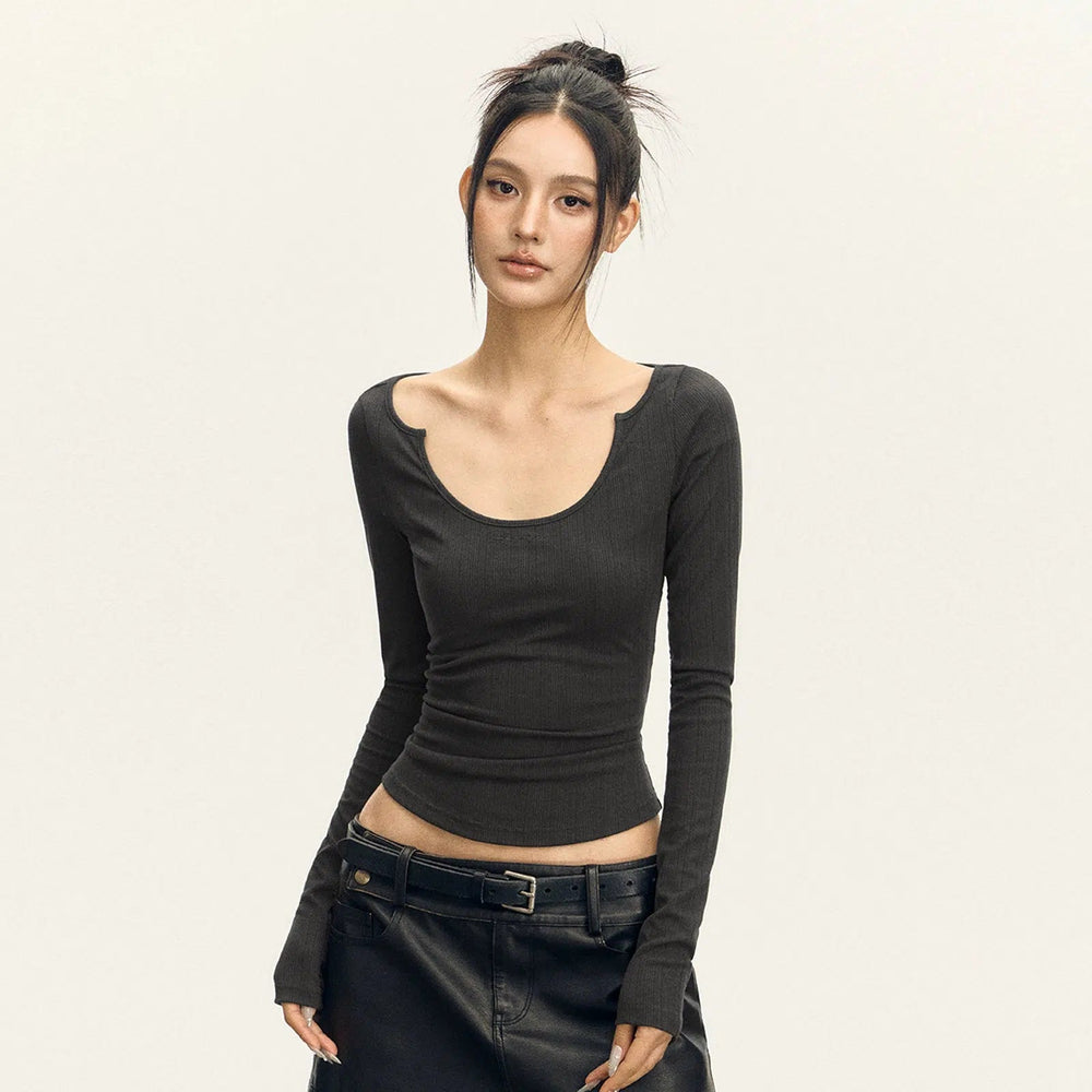 Slim Fit long Sleeve Bottoming Shirt