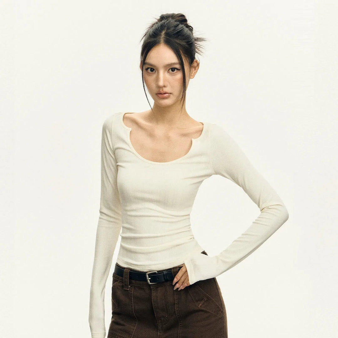 Slim Fit long Sleeve Bottoming Shirt