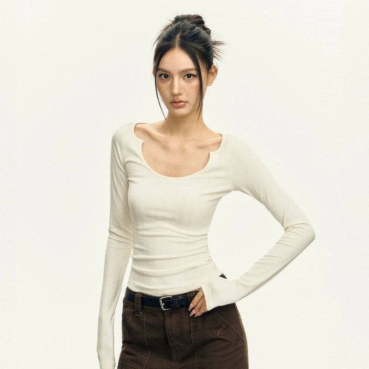 Slim Fit long Sleeve Bottoming Shirt