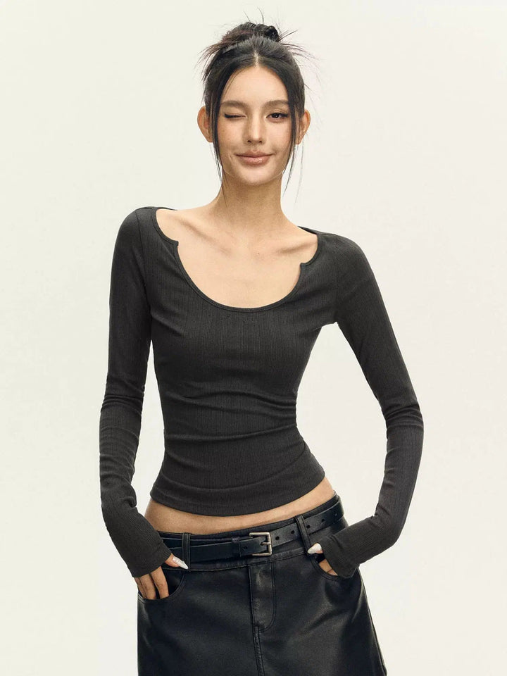 Slim Fit long Sleeve Bottoming Shirt