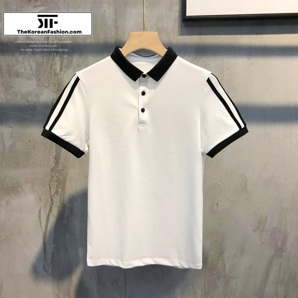 Slim Lapel Polo T-shirt – The Korean Fashion