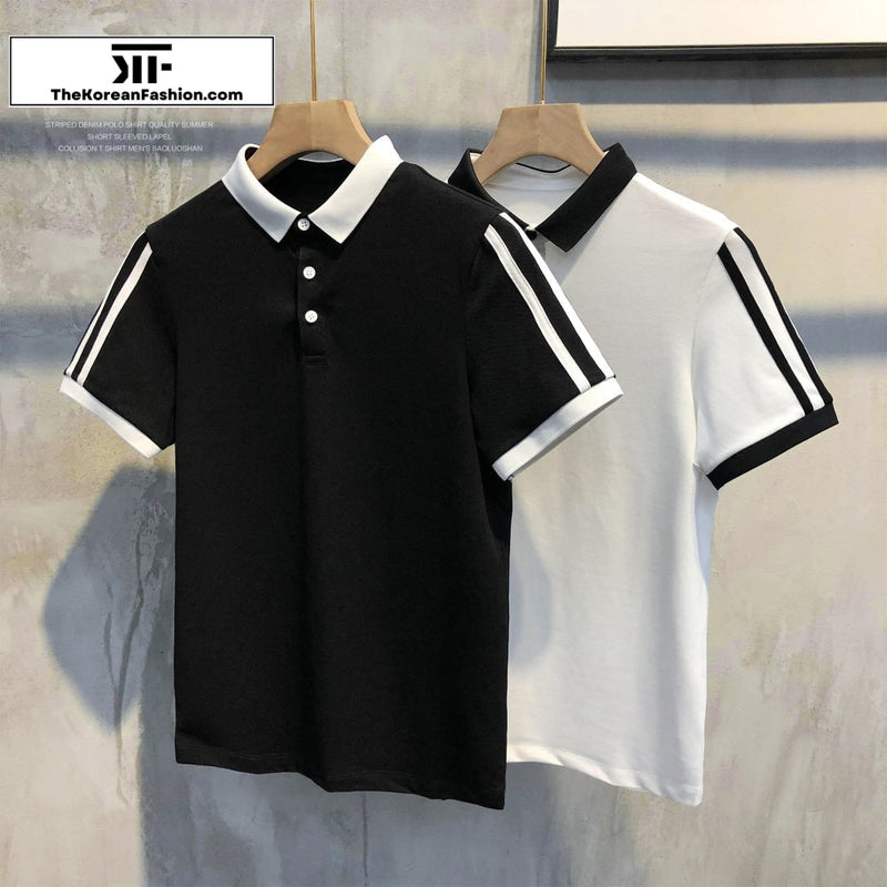 Slim Lapel Polo T-shirt – The Korean Fashion