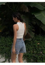 Slim-fit Midriff-baring Tank Top