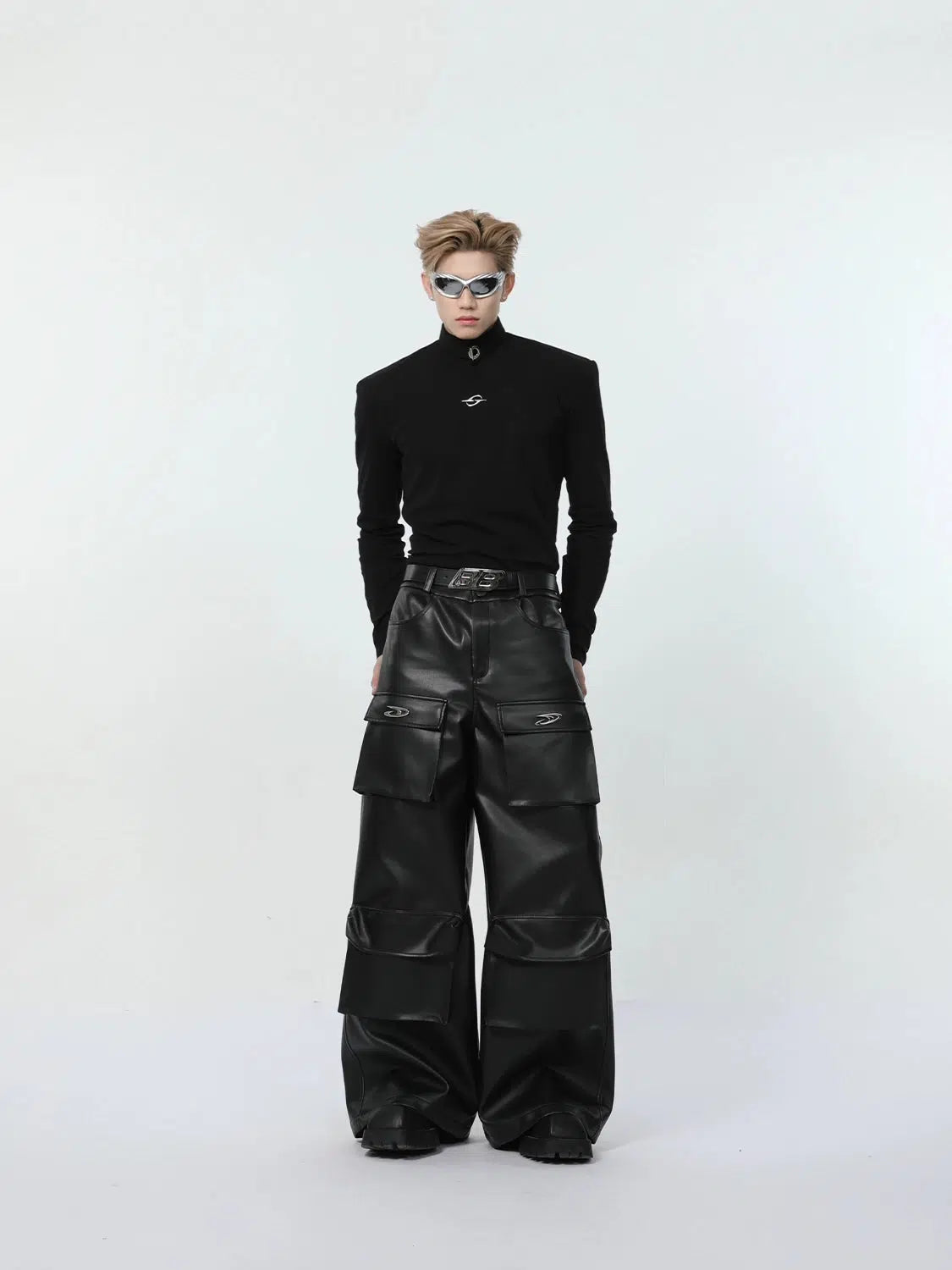 Slim-fit Stand Collar Long-sleeved T-shirt