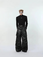 Slim-fit Stand Collar Long-sleeved T-shirt