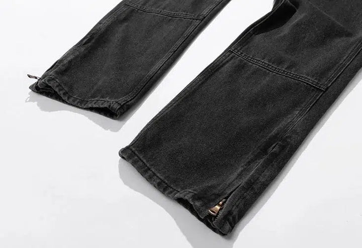 Slit Zipper Jeans