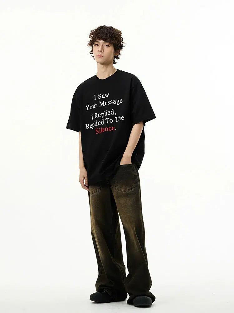 Slogan Short Sleeve Printed T-shirt