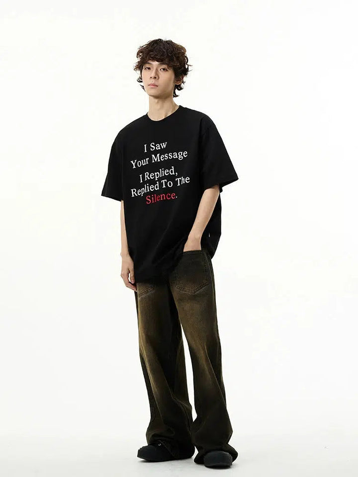 Slogan Short Sleeve Printed T-shirt