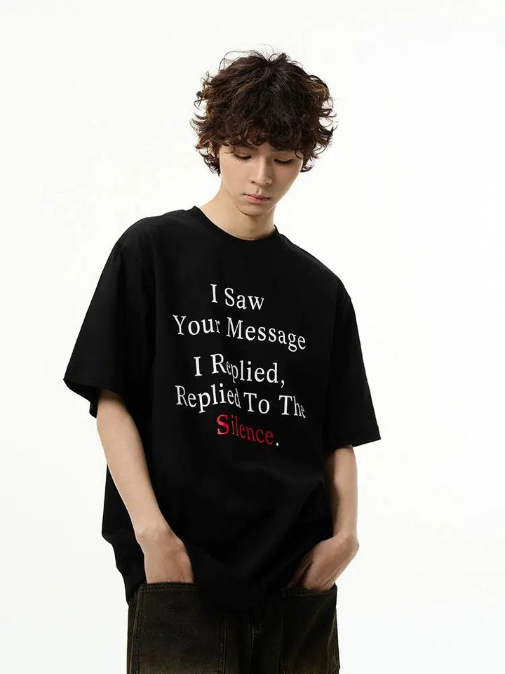 Slogan Short Sleeve Printed T-shirt