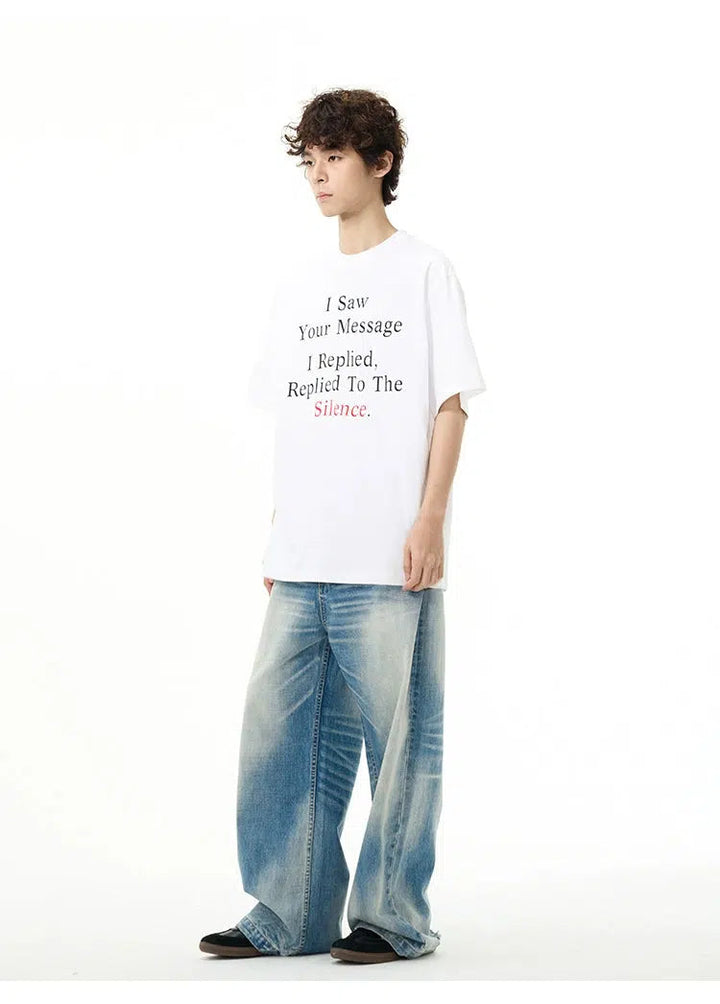 Slogan Short Sleeve Printed T-shirt