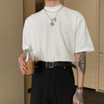 Small Collar Cotton Basic T-Shirt