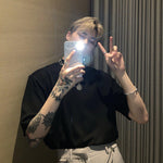 Small Collar Cotton Basic T-Shirt