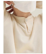 Small Neck Henley Collar Sweatshirt