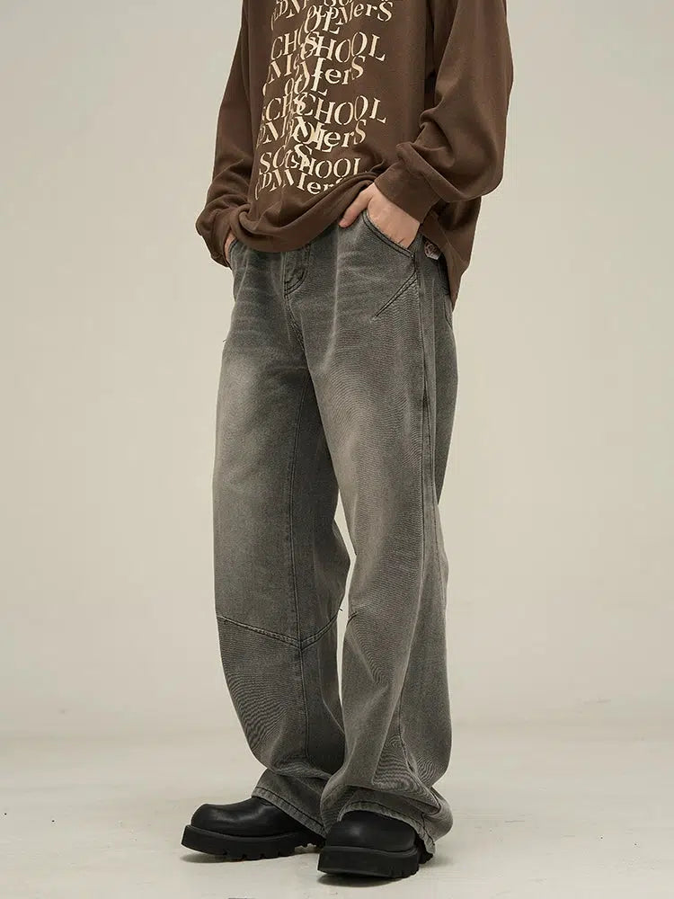 Smoky Gray Straight-leg Jeans