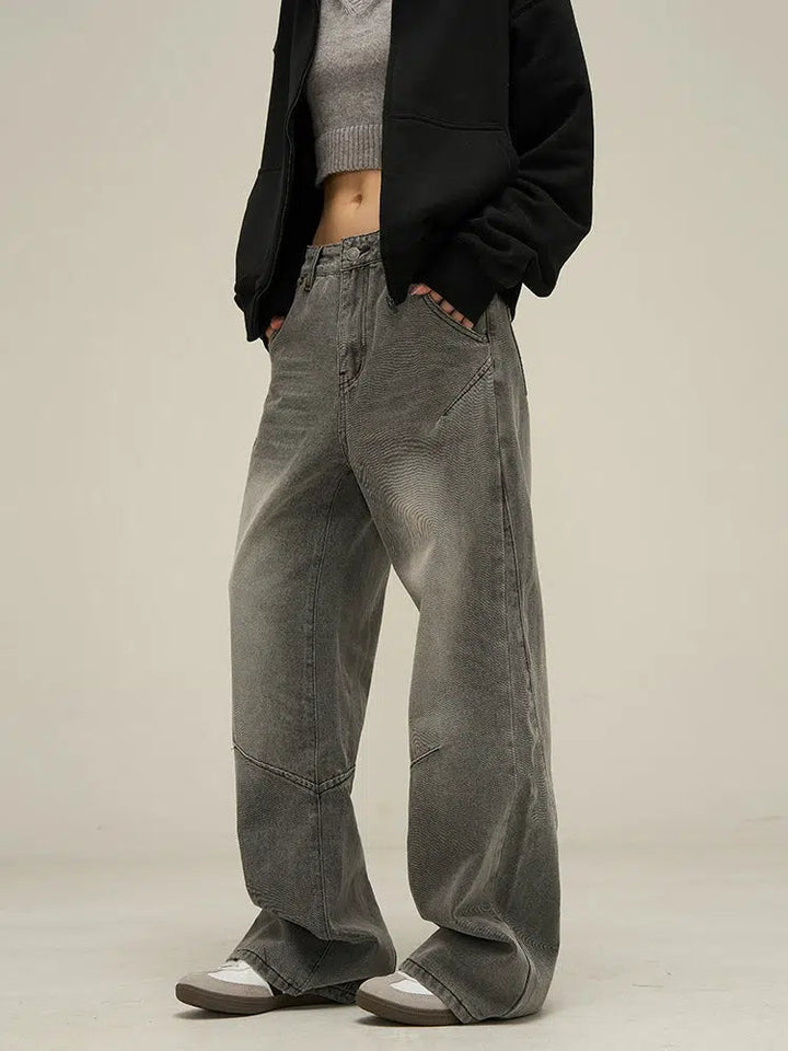 Smoky Gray Straight-leg Jeans
