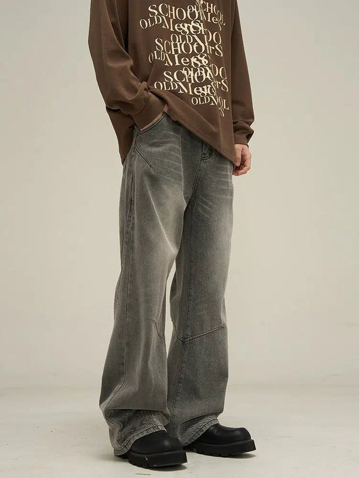 Smoky Gray Straight-leg Jeans