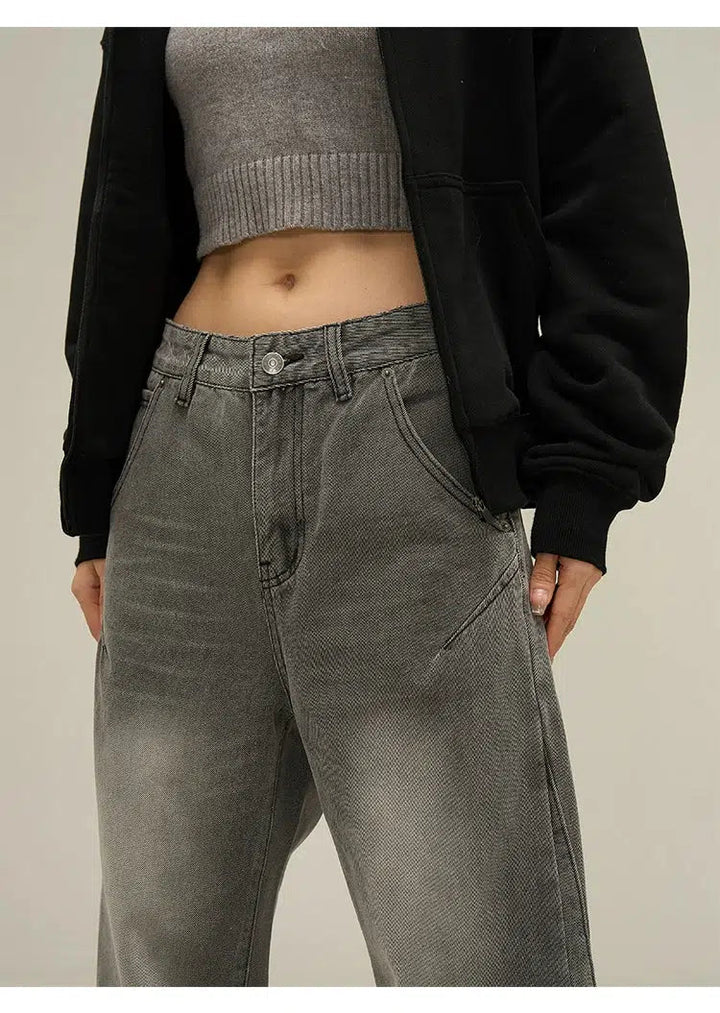 Smoky Gray Straight-leg Jeans