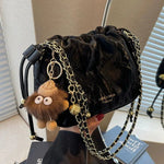 Soft Finish Drawstring Chain Bag
