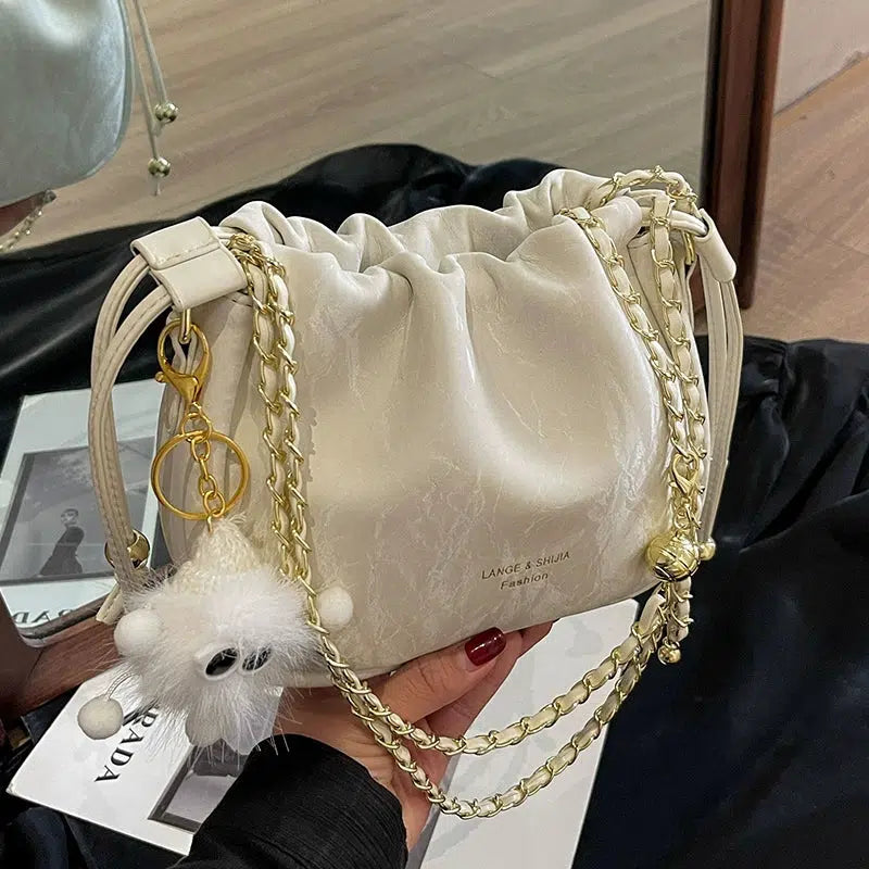 Soft Finish Drawstring Chain Bag