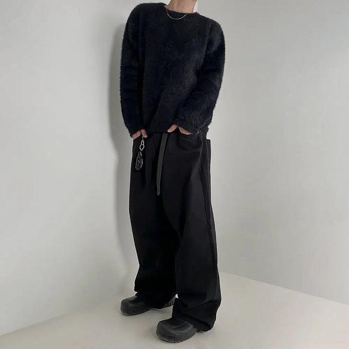 Soft Furry Crew Neck Sweater