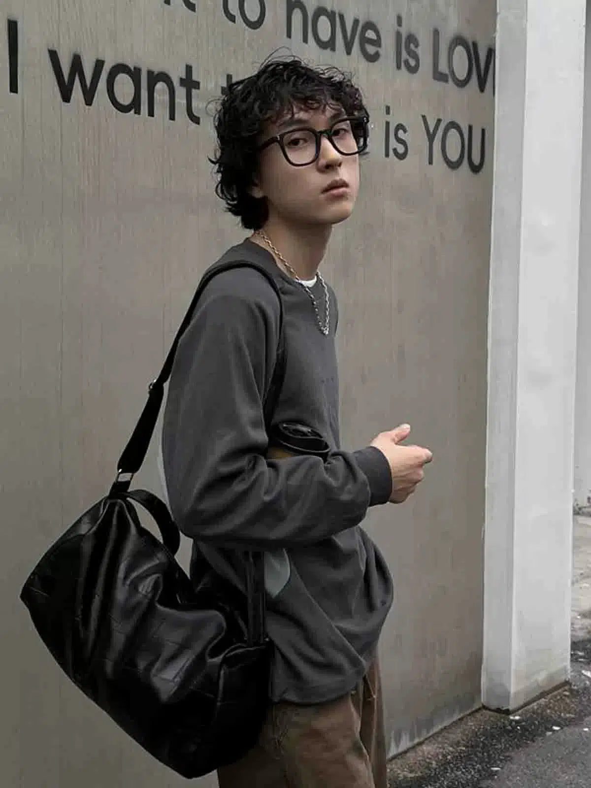 Soft Leather Tote Crossbody Bag