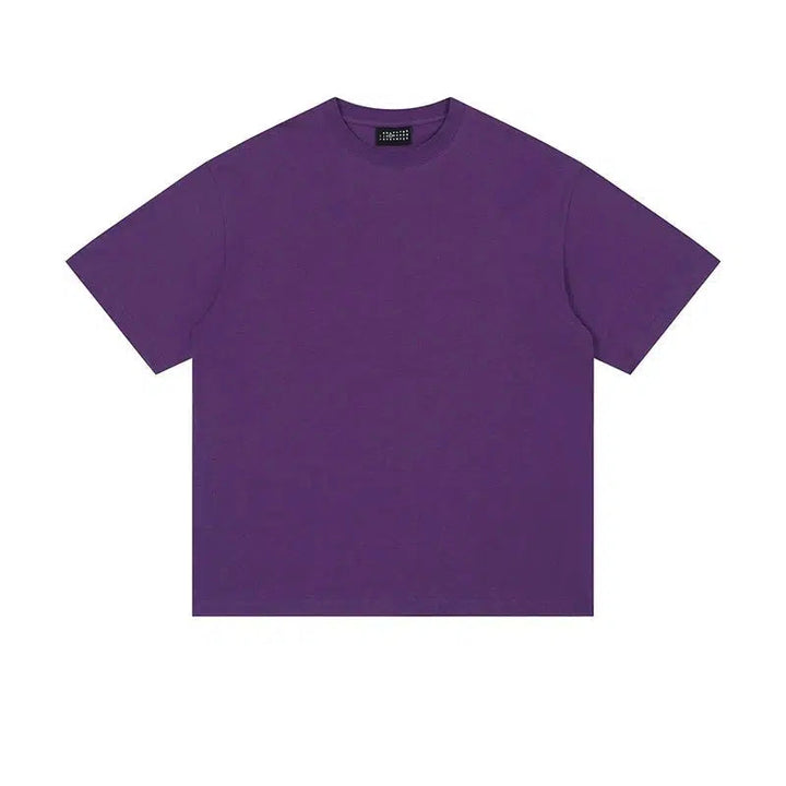 Solid Color Basic Short Sleeve T-shirt