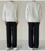 Solid Color Crew Neck Sweater