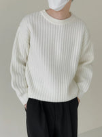 Solid Color Crew Neck Sweater