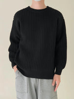 Solid Color Crew Neck Sweater