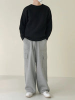 Solid Color Crew Neck Sweater