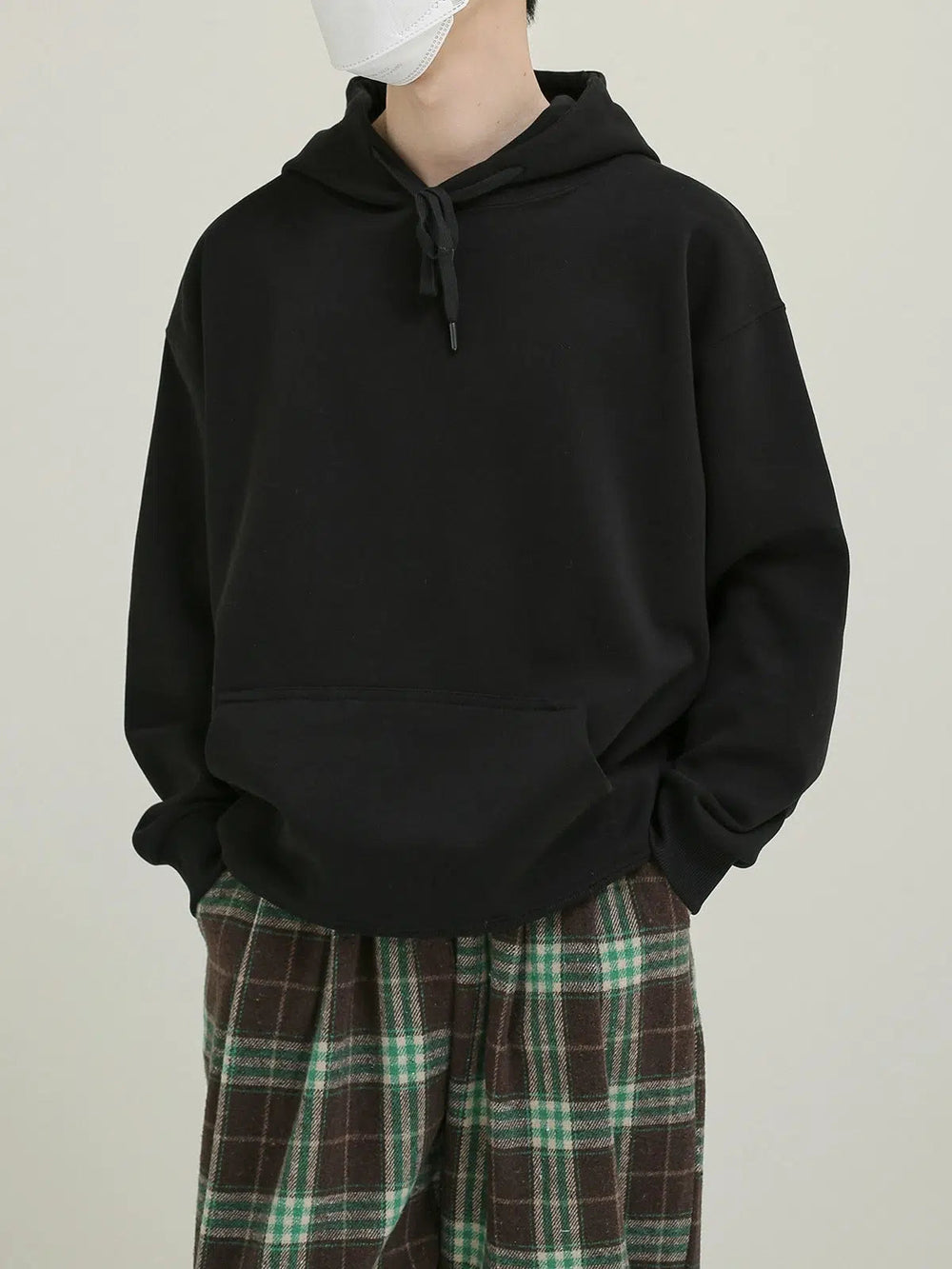 Solid Color Hooded Sweatshirt