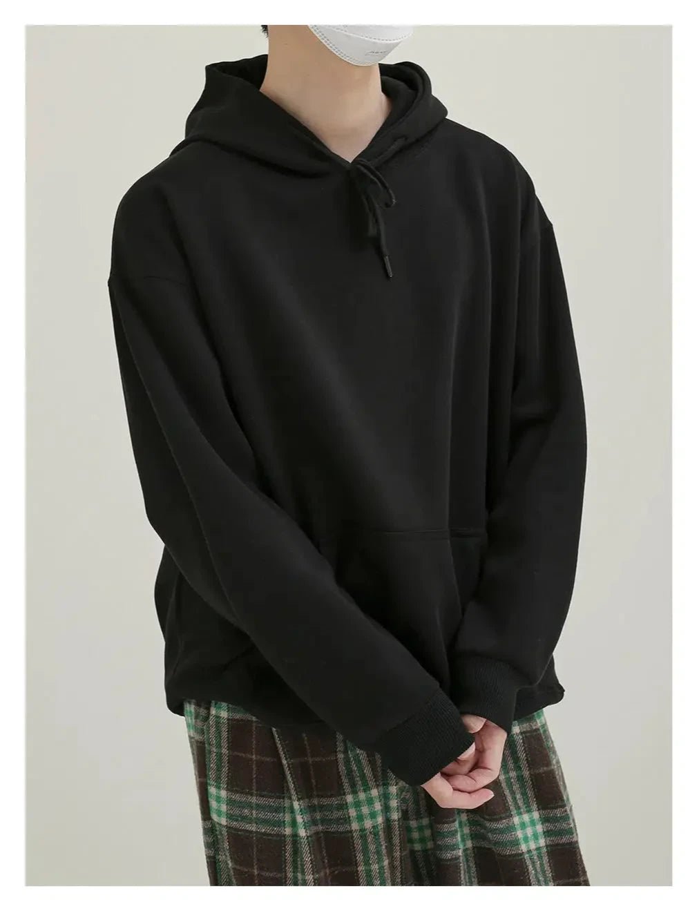 Solid Color Hooded Sweatshirt