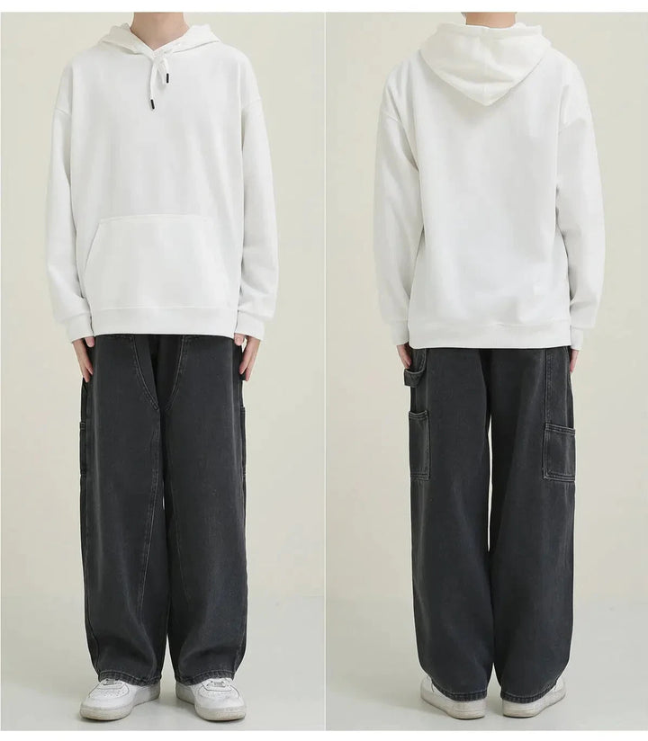 Solid Color Hooded Sweatshirt