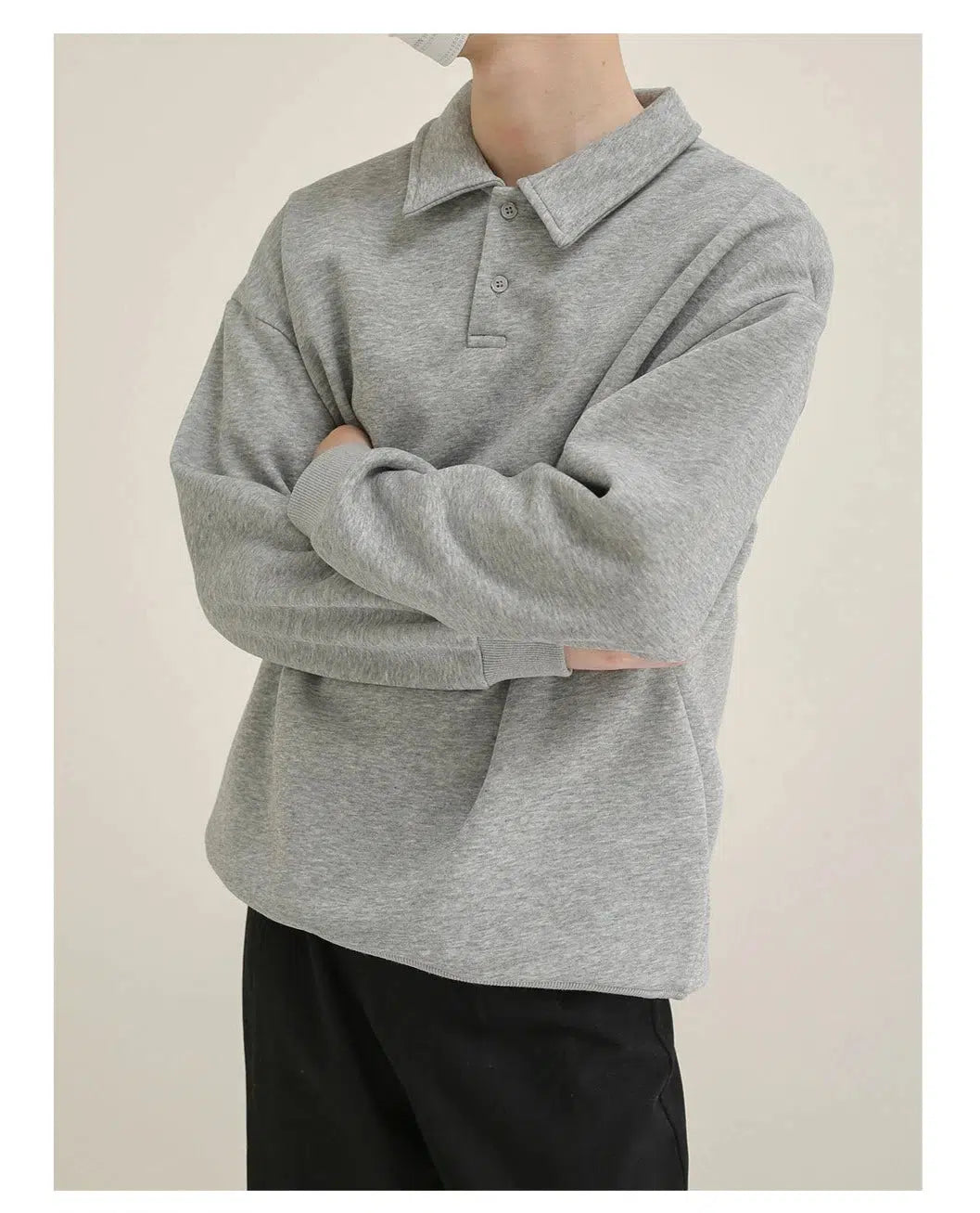 Solid Color Lapel Polo Shirt