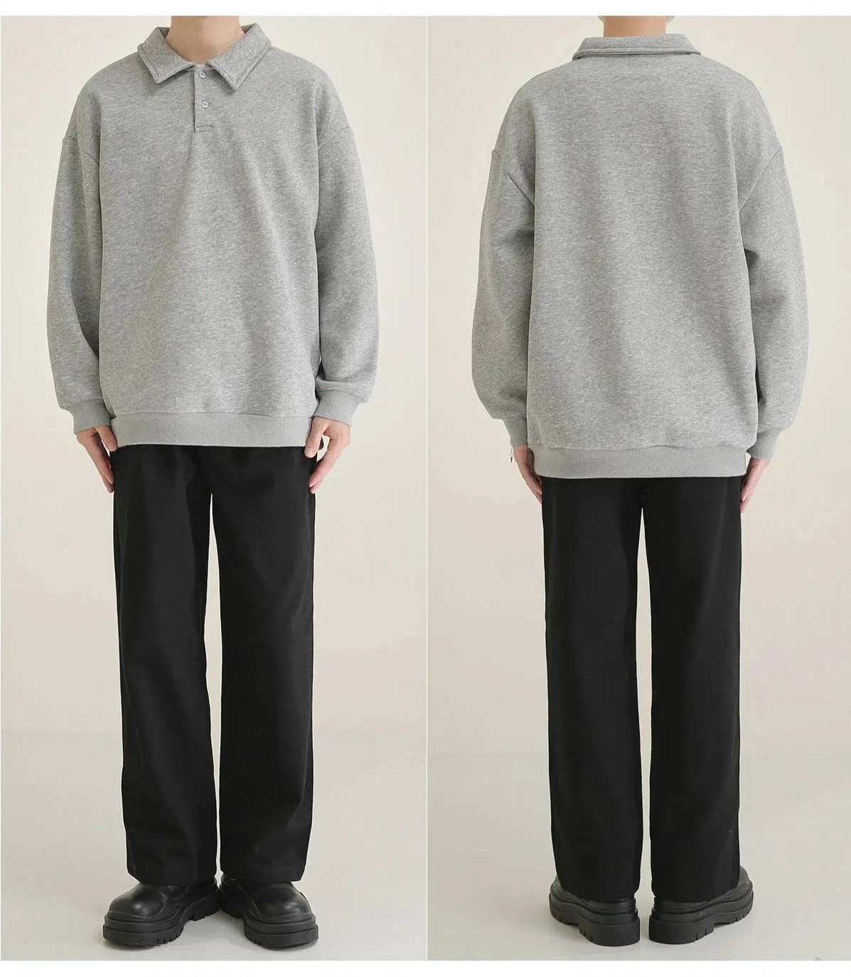 Solid Color Lapel Polo Shirt