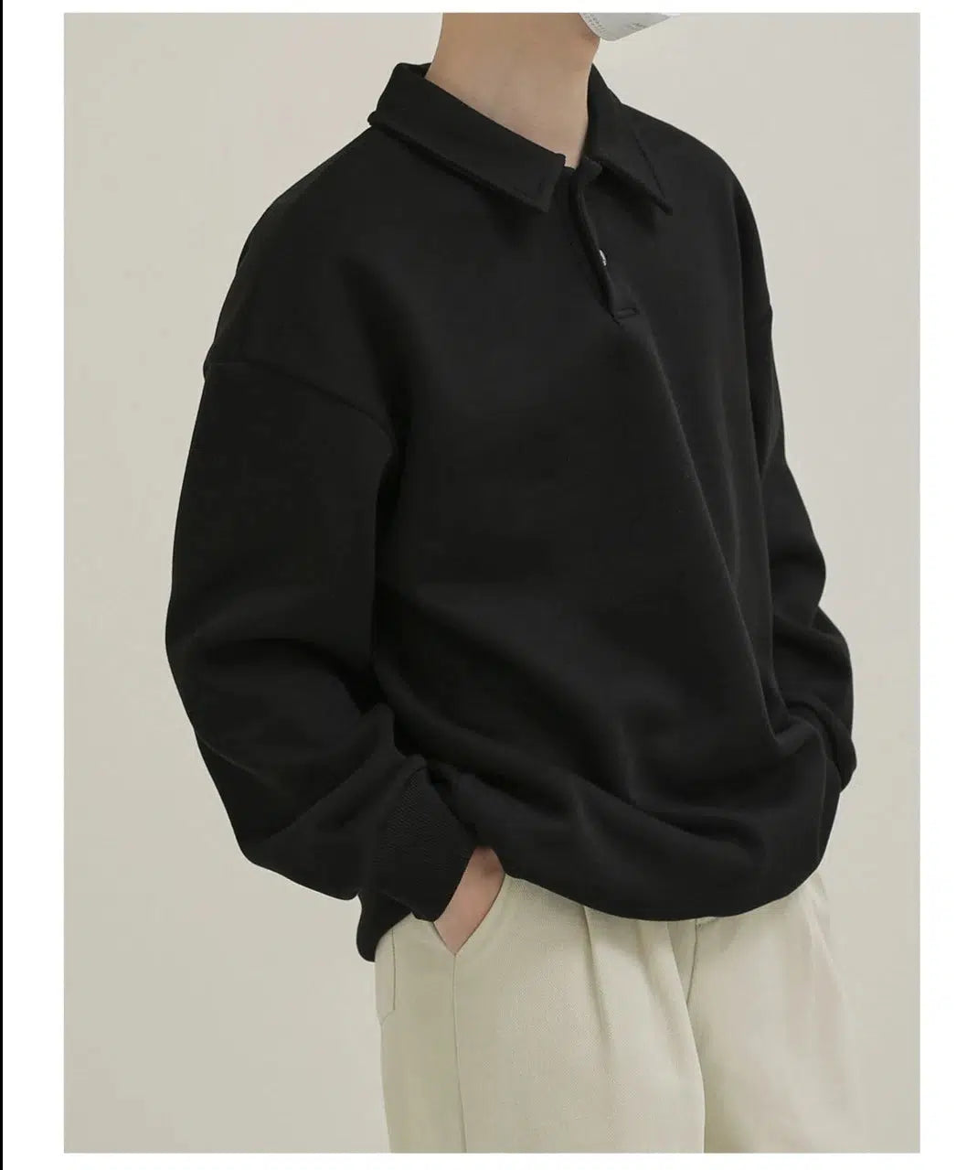 Solid Color Lapel Polo Shirt