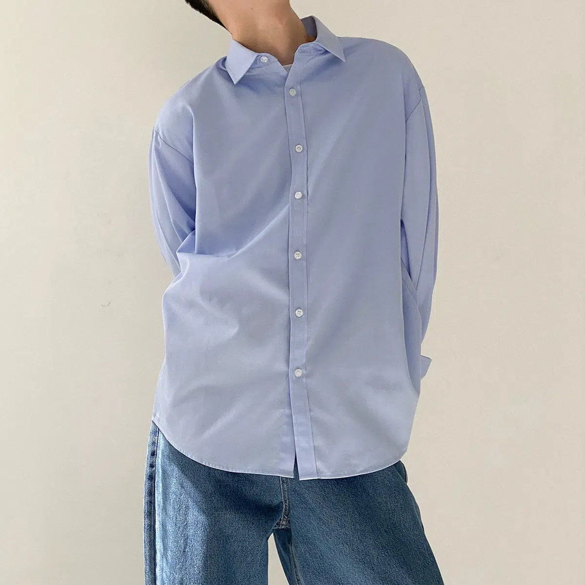 Solid Color Long-sleeved Shirt