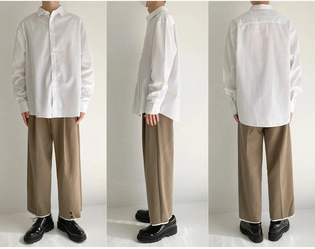 Solid Color Long-sleeved Shirt