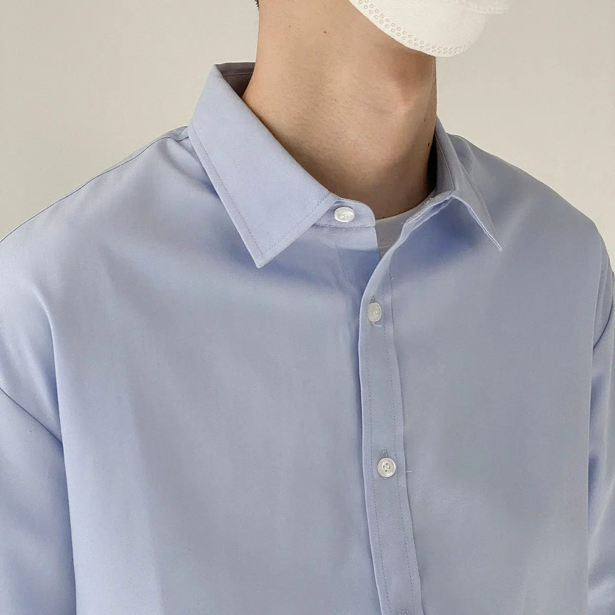 Solid Color Long-sleeved Shirt