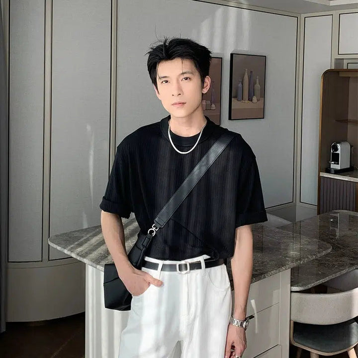 Solid Color Round Neck T-shirt