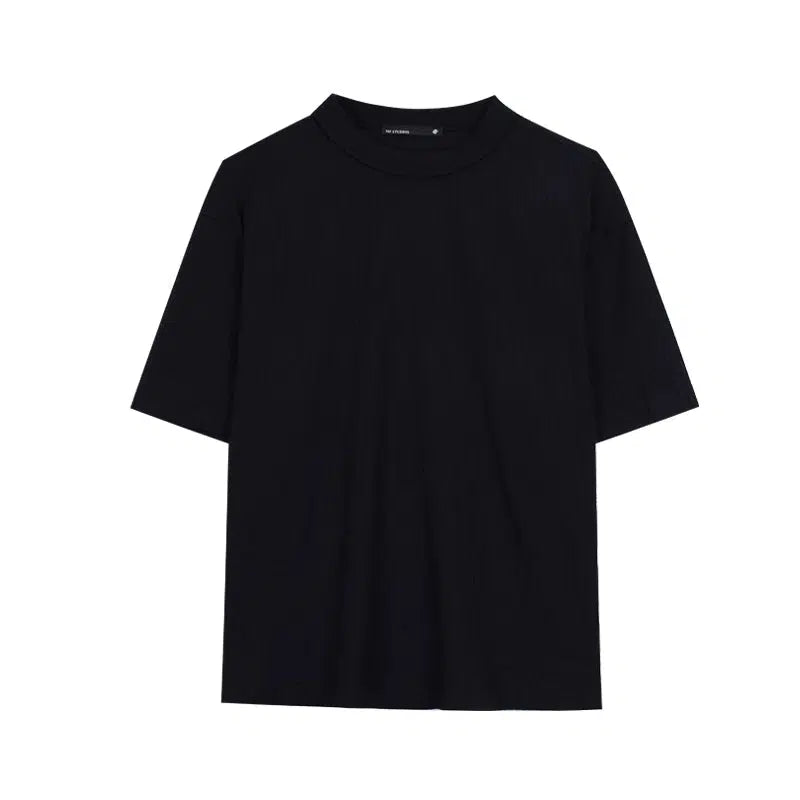 Solid Color Round Neck T-shirt