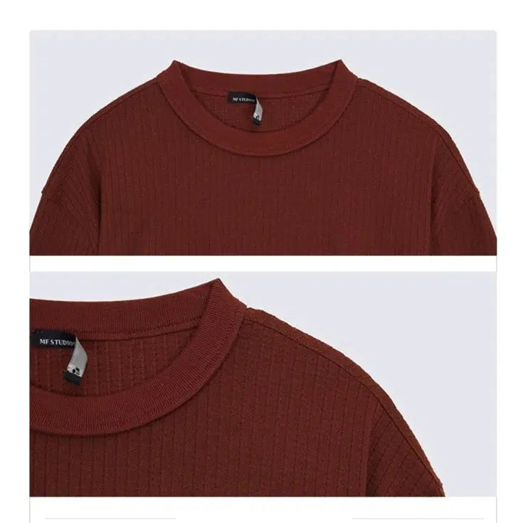 Solid Color Round Neck T-shirt