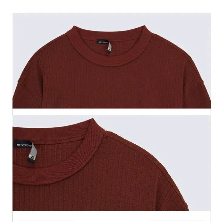 Solid Color Round Neck T-shirt