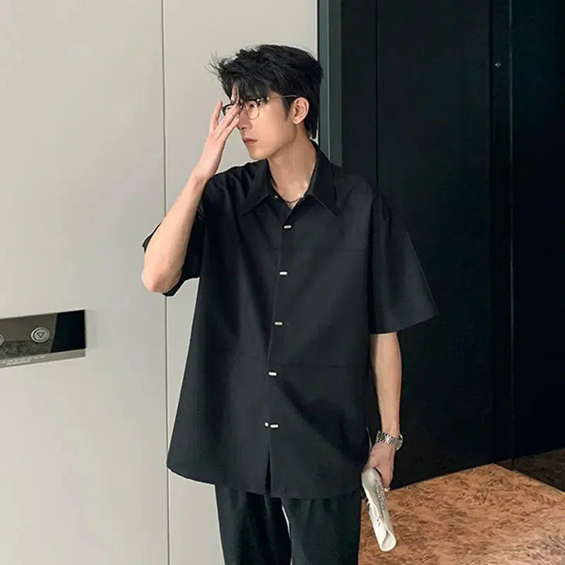 Solid Color Short Sleeve Shirt