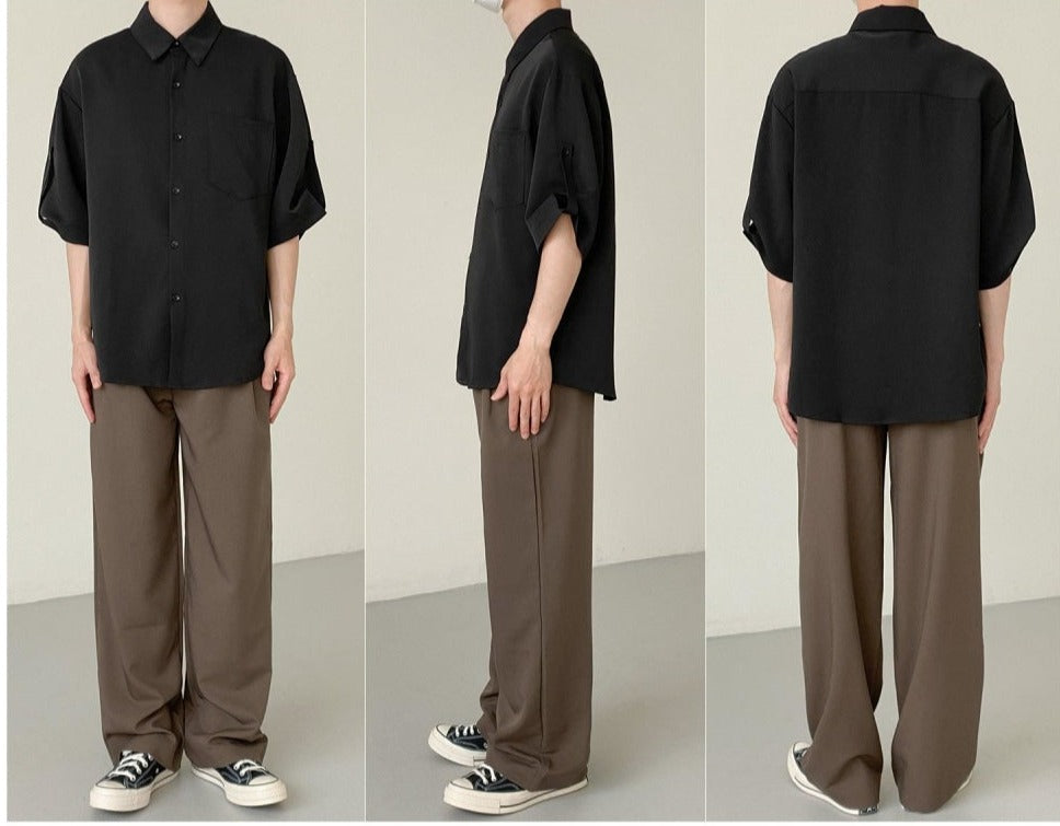 Solid Color Short-sleeved Shirt