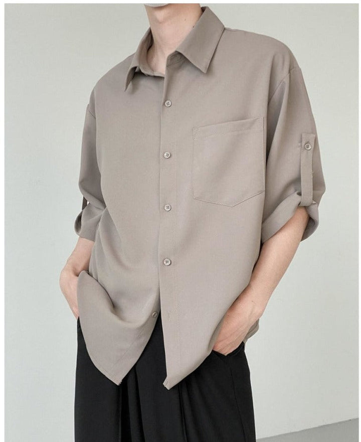 Solid Color Short-sleeved Shirt