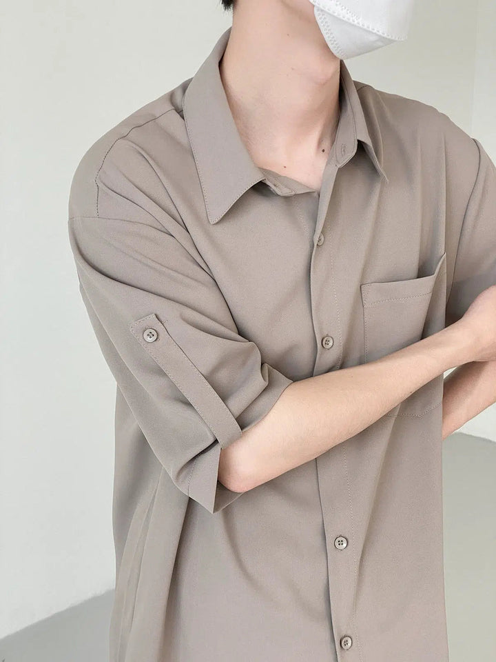 Solid Color Short-sleeved Shirt
